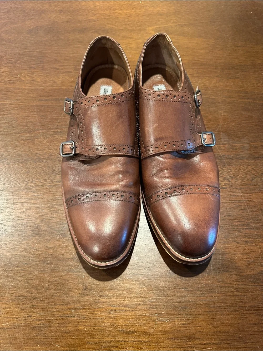johnston and murphy mens shoes size 10 brown A6:1336